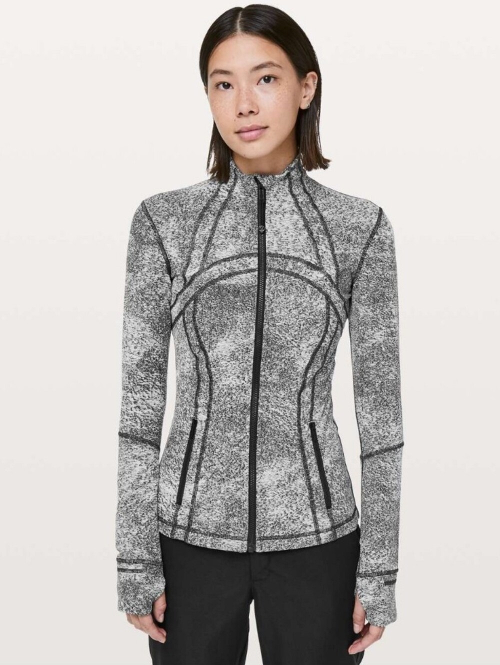 Lululemon Define Jacket Luon Spray Jacquard White Black Womens 6